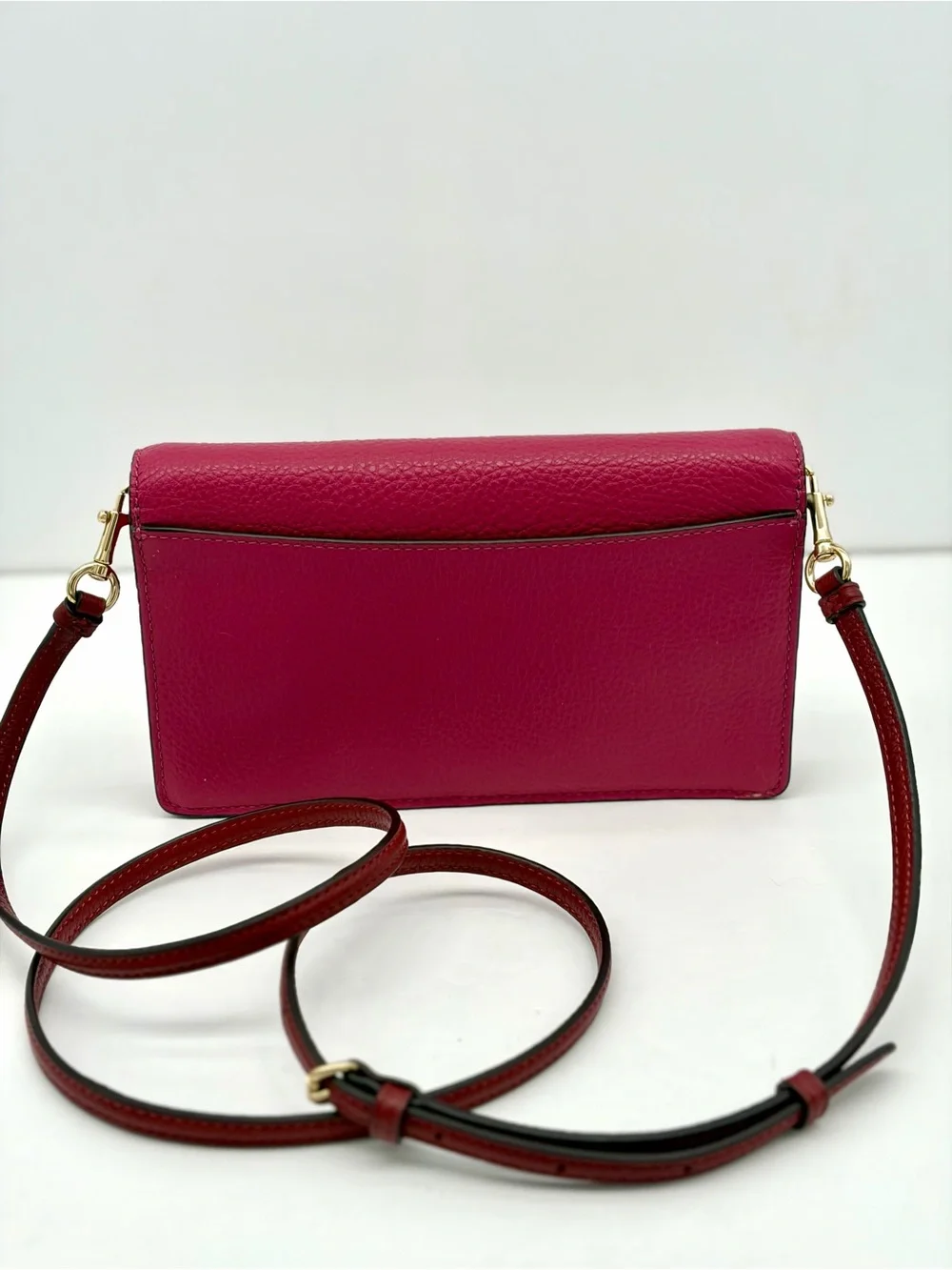 Coach Pebbled Leather Embossed Crossbody - Rose Pink